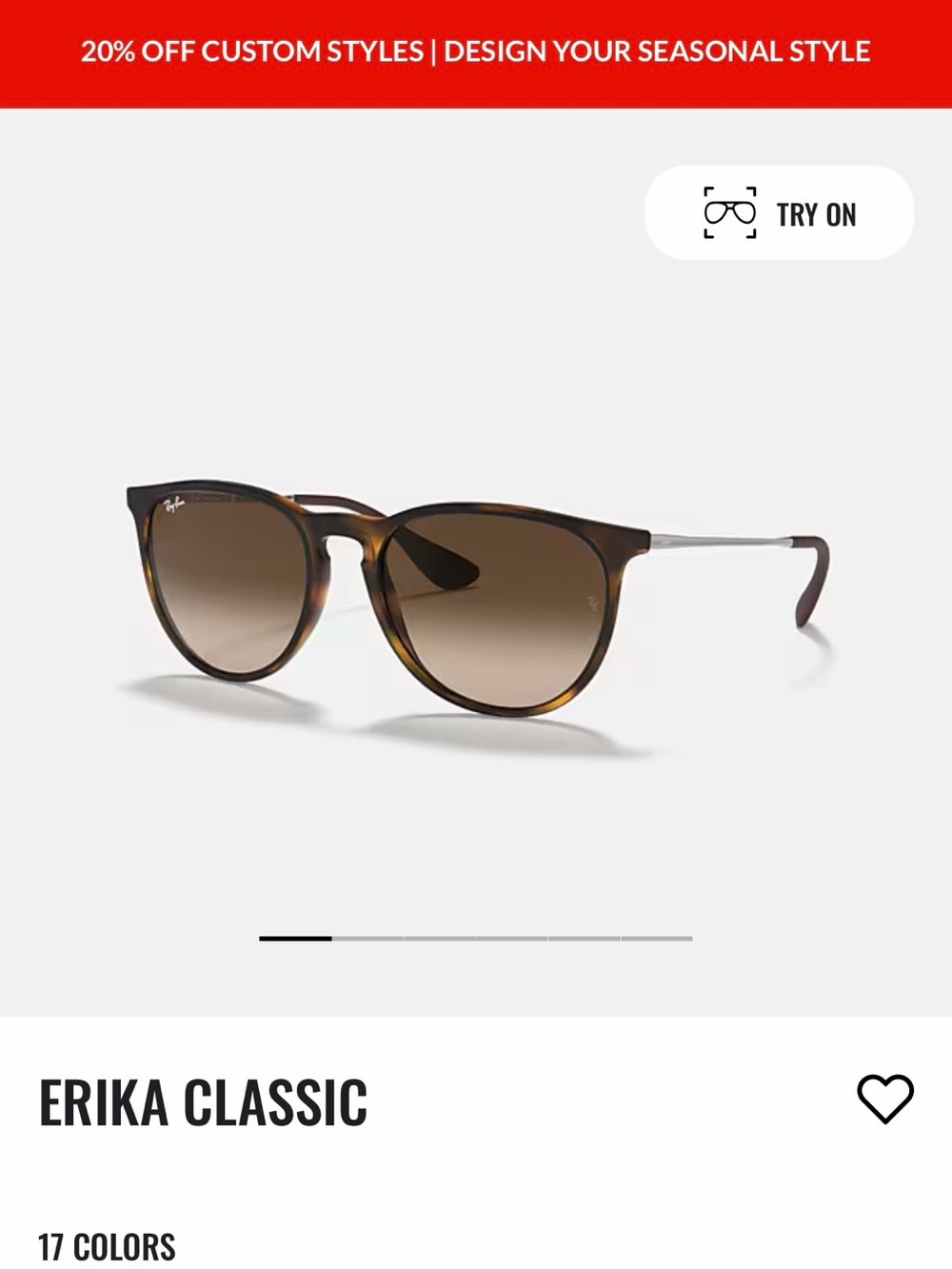 Ray-Ban Erika Classic Sunglasses - Tortoise Brown Gradient